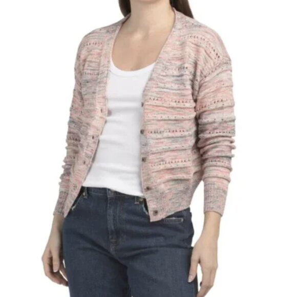 *NWT* FRYE Coral Pink Button Down Cardigan, Size XL - Picture 1 of 3